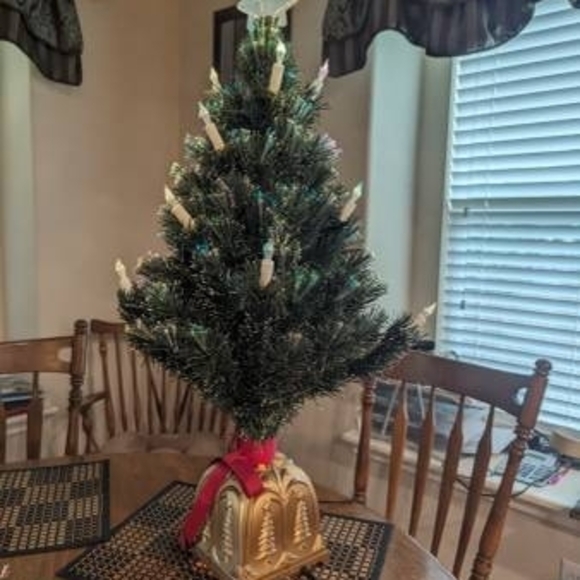 70's Fiber Optic Multi Color Candles Star Table Top Christmas Tree - Picture 5 of 9